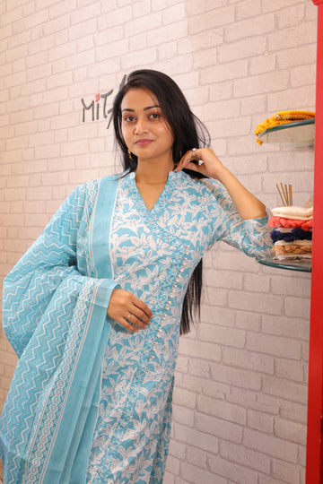Cotton Suit with Angrakha Design