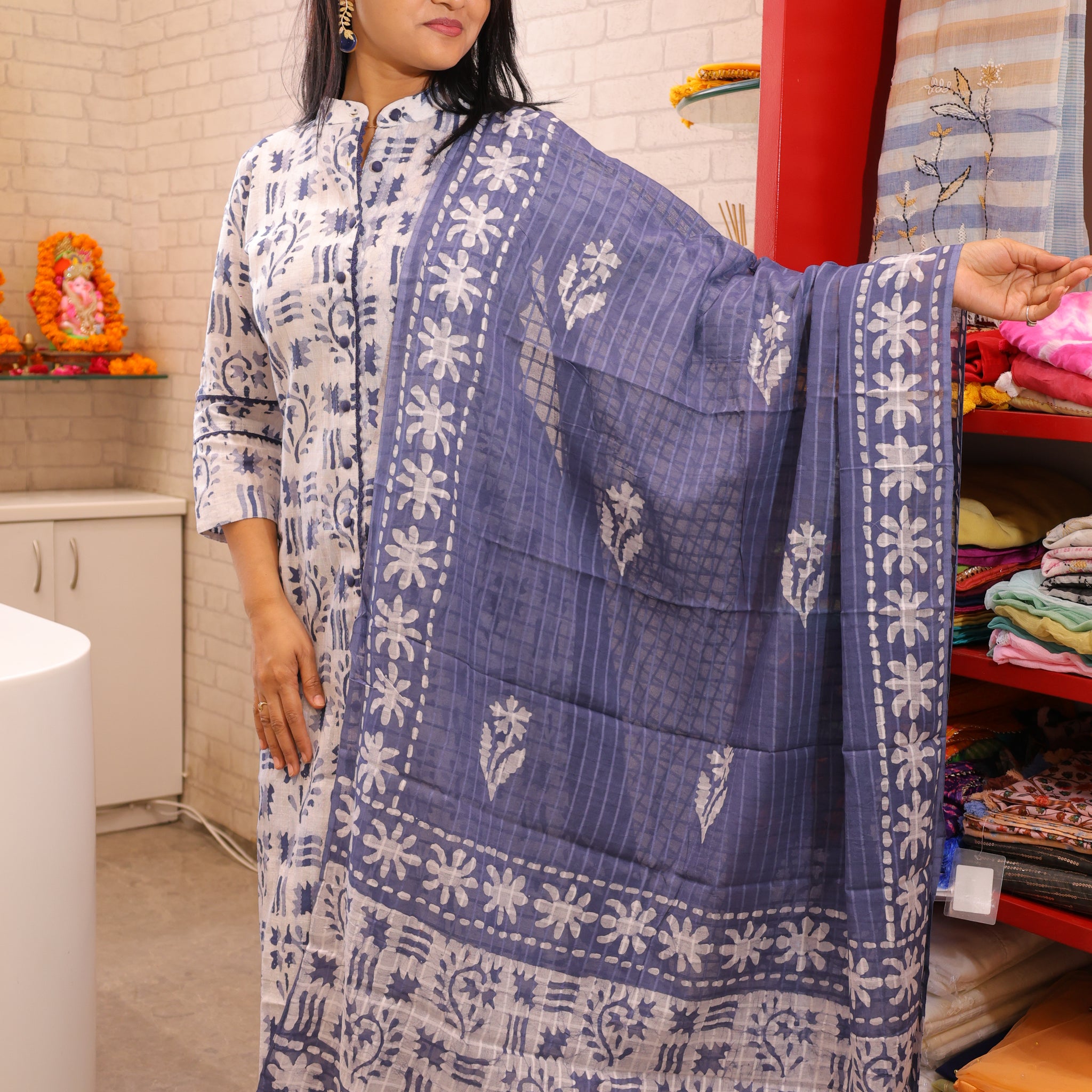Classic Cotton Suit Set with Graceful Kota Dupatta