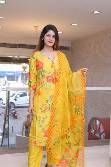 Yellow muslin suit