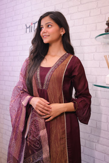 Party Wear Tissue Fabric Suit
